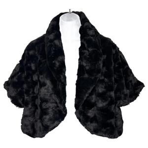 WD.NY Women's Sz S Faux Fur Short Sleeve Shrug Jacket(1977)